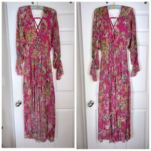 Hemant Nandita Miyu high low maxi dress M